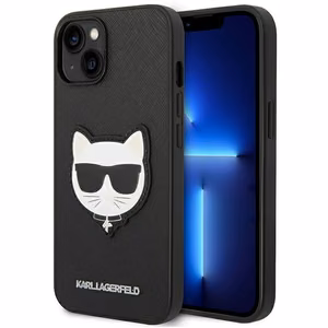 Karl Lagerfeld Saffiano Choupette peaümbruse ümbris iPhone 14 Plus'ile - must
