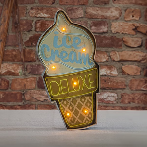 RETRO metallist silt LED Ice Cream Forever Light