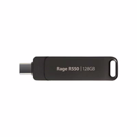 USB mälupulk PATRIOT Rage R550 128GB 100 MB/S USB A+C pööratav disain (PE128GR550DSAD) must