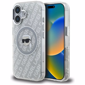 Karl Lagerfeld IML Karl Head Logo MagSafe Case for iPhone 16 - Gray