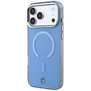 Mercedes Double Layer Iconic Logo ümbris seadmele iPhone 18 Pro Max / 17 Pro Max, MagSafe-ühilduv – sinine