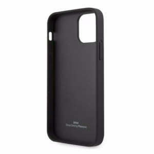 BMW nahast perforeeritud ümbris iPhone 12 / iPhone 12 Pro jaoks - must