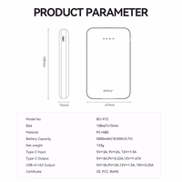 BWOO akupank P72 QC 22.5W PD 20W 5000 mAh with 2 x USB-A ports 1 x USB-C port must