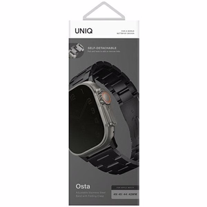 UNIQ rihm Osta Apple Watch 42/44/45/     49mm Series 1/2/3/4/5/6/7/8/9/10/SE/SE2/Ultra/Ultra 2 roostevabast terasest must/must