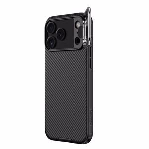 Nillkin CamShield Prop magnetümbris iPhone 17 Pro Max / iPhone 18 Pro Max telefonile, must, läbipaistva objektiivikattega versioon