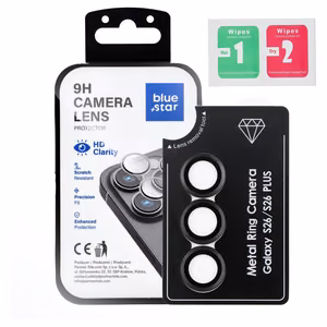 Camera Lens Protector BLUE STAR Easy Install for SAMSUNG S26 black
