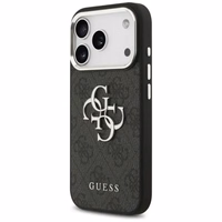 GUESS ümbris jaoks IPHONE 17 GUHCP17SP4G4SMCK (4G PU Leather Ümbris with Big 4G and Classic Logo and Hõbedane Metal Camera Frame) must