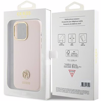 Guess Silicone Logo Strass 4G Ümbris jaoks iPhone 15 Pro Max - roosa