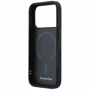 Mercedes Leather Mesh with Bow Line MagSafe ümbris iPhone 17 Pro Max jaoks, must