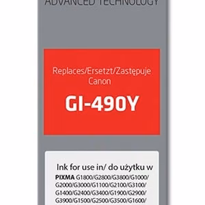 Activejet AC-G490Y – kollane tindipudel, asendab Canon GI-490Y, 70 ml, Supreme, 7000 lehekülge