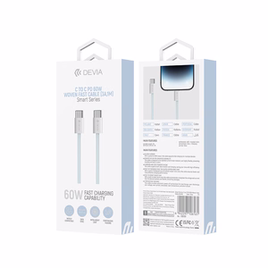 Devia кабель Smart EC325 PD USB-C - USB-C 1,0 м 60W 3A черный