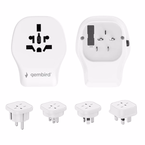 Gembird TPA-1A2C20-02-W universaalne reisiadapter, 20 W, valge