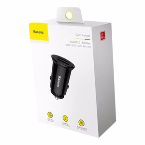 Baseus Circular autolaadija 2x USB QC3.0, 30W, must