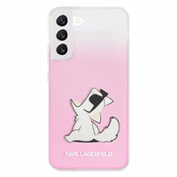 Karl Lagerfeld Choupette Eat Case Samsung Galaxy S22+ jaoks - roosa