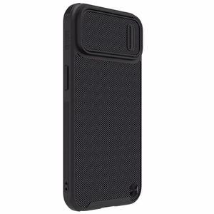 Nillkin Textured S ümbris iPhone 14-le, soomustatud kate koos kaamerakattega, must