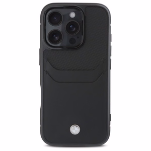 BMW Sign Leather Cardslot Ümbris jaoks iPhone 16 Pro Max - must