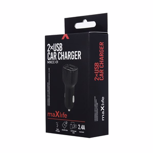 Maxlife MXCC-01 autolaadija 2x USB 2.4A must