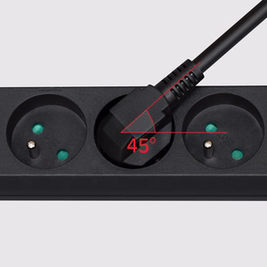 Rebel Prantsuse tüüpi pikendusjuhe, 4 pesa, 1,5 m, lülitiga, 3 x 1,0 mm, must