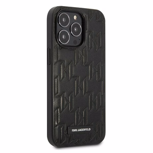 Karl Lagerfeld KLHCP13LMNMP1K iPhone 13 Pro / 13 6.1" жёсткий чехол чёрный/чёрный Monogram Plaque