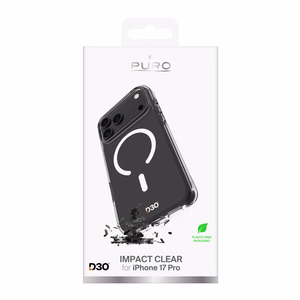 Puro Impact Clear D3O TPU+PC Ümbris Compatible with MagSafe jaoks iPhone 17 Pro - Läbipaistev
