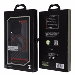 Audi IML Sport MagSafe Ümbris iPhone 15 Pro 6.1" must/must hardcase AU-IMLMIP15P-RSQ/D2-BK