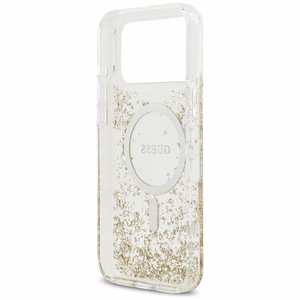 GUESS ümbris jaoks IPHONE 17 Pro Max compatible with MagSafe GUHMP17XRGRGED (Resin Bottom Glitter) kuldne