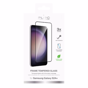 Puro Frame Karastatud klaas with must Frame jaoks Samsung Galaxy S25+ / S24+
