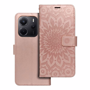 MEZZO Book ümbris jaoks XIAOMI Redmi Note 14 5G mandala rose kuldne