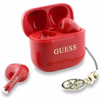 Guess Glossy Effect Printed Classic Logo & Charm TWS headphones - punane
