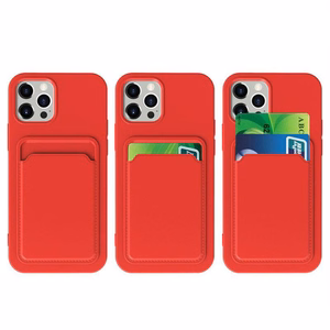 Kaardikott Silikoonist rahakott kaardipesaga dokumendid iPhone 12 Pro jaoks punane