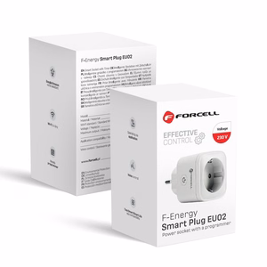 FORCELL F-ENERGY EU02 Smart Plug 230V with WiFi, programmer and Tuya/Amazon Alexa support - valge