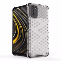 Honeycomb Case kaitsekate TPU kaitserauaga Xiaomi Poco M3 läbipaistev