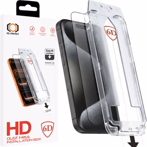 Tel Protect Dust-Free Easy Fit Full Glue 6D закаленное стекло для Iphone 15 черное