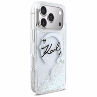 Karl Lagerfeld Liquid Glitter Karl Script Logo MagSafe Ümbris for iPhone 17 Pro - Clear