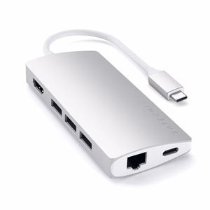 SATECHI 7in1 Type C HUB-adapter ST-TCMA2S hõbedane