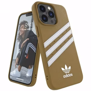 Adidas OR Molded Case PU iPhone 13 Pro Max jaoks - beež ja kuldne