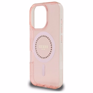Guess IML Rhinestones MagSafe iPhone 16 Pro Max Ümbris - Roosa