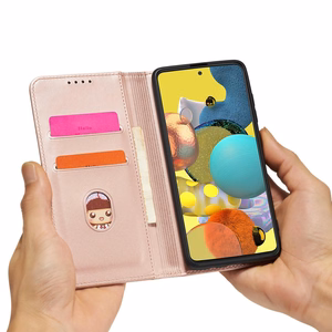 Magnetkaardi ümbris Samsung Galaxy A13 5G ümbris rahakott kaardihoidja roosa