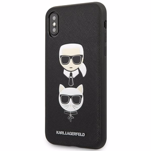 Karl Lagerfeld Saffiano Karl&Choupette Head чехол для iPhone XS Max - чёрный