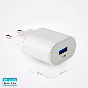 SBS TETR1USB2AWFAST 10W USB-A Wall Laadija - valge