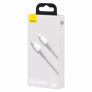 USB cable Baseus High Density Braided PD20W Type-C to Lightning 1.0m valge CATLGD-02