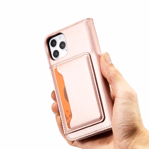 Magnetkaardi ümbris iPhone 12 Pro Max Koti kaardi rahakoti kaardihoidja roosa