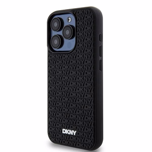 DKNY 3D Rubber Repeat Pattern ümbris jaoks iPhone 15 Pro - must