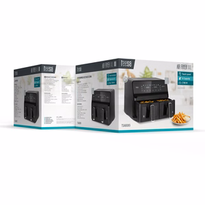 TEESA AIR FRYER DUAL POT XXL kuumaõhufritüür, 8 l, 2700 W