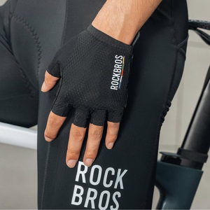 Rockbros TLS004 ROAD TO SKY lühikesed lööke summutavad jalgrattakindad, suurus S – mustad