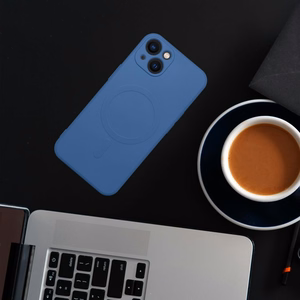 SILICONE MAG COVER (big hole) Ümbris compatible with MagSafe jaoks IPHONE 17 sinine