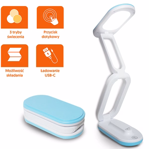 Collapsable LED desk Lamp 10W, 3000/4500/6000K, 1200mAh, blue, LTC