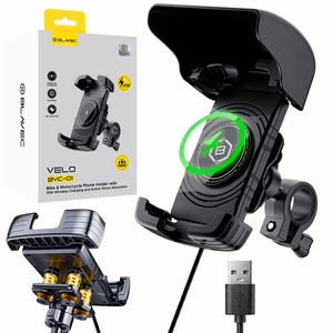 Blavec Uchwyt Rowerowy/Motocyklowy BVC-01 Velo to handlebar with induction charging and shock absorbtion (BVC01-ICSAHB) black