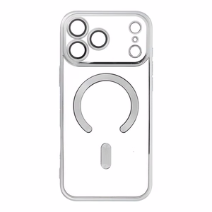 ELECTRO MAG COVER case compatible with MagSafe jaoks IPHONE 17 Pro Max hõbedane