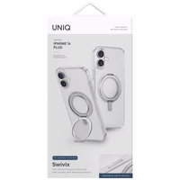 Uniq Swivix 360 Rotating Kickstand Ümbris jaoks iPhone 16 Plus - Läbipaistev